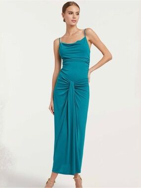 NWT Cinq à Sept Matching Set: Marta Bodysuit + Vallory Midi Skirt in Blue Jade